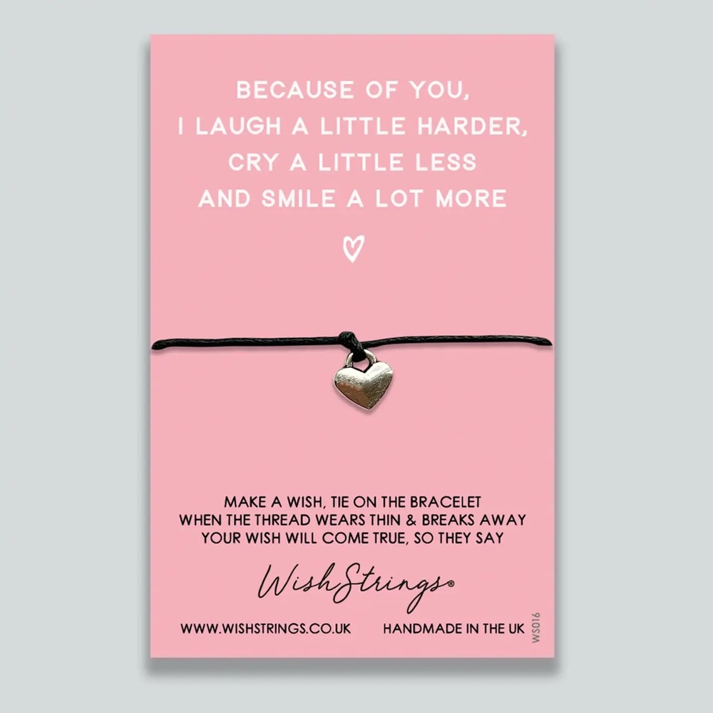 “Because of you…”- WishStrings Wish Bracelet with Heart Charm 💗